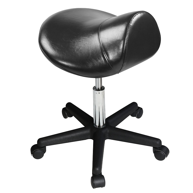 Master Massage Ergonomic Saddle Chair-Saddle Stool- Hydraulic Swivel Rolling Chair Black image 1