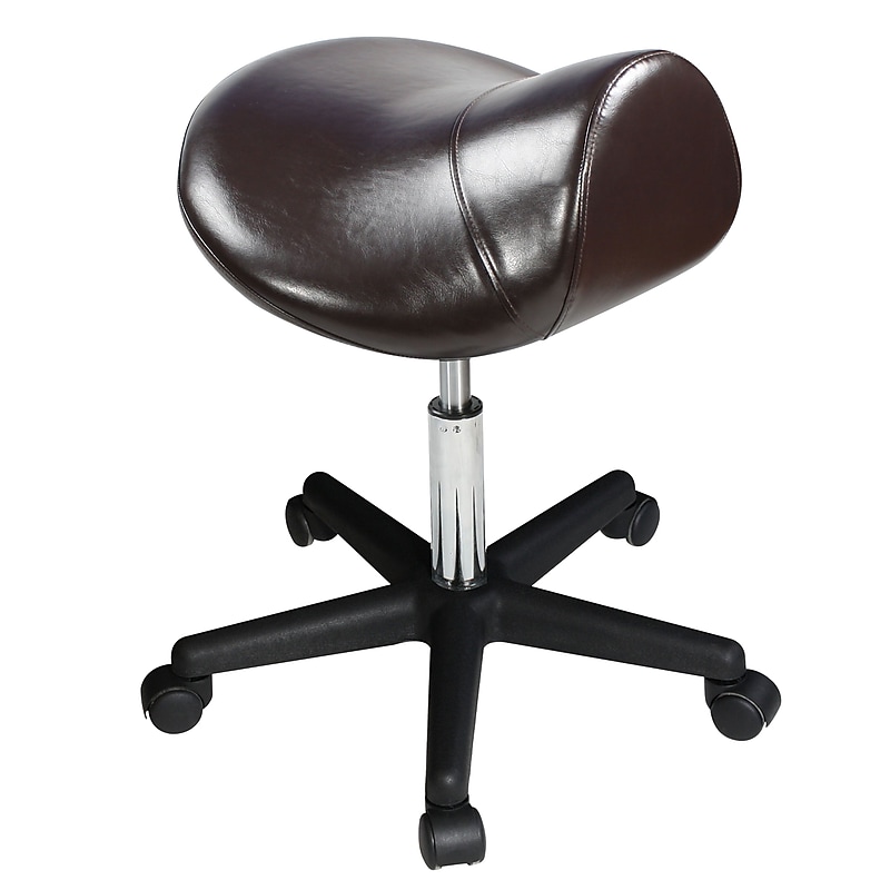 Master Massage Ergonomic Saddle Chair-Saddle Stool- Hydraulic Swivel Rolling Chair Coffee image 1