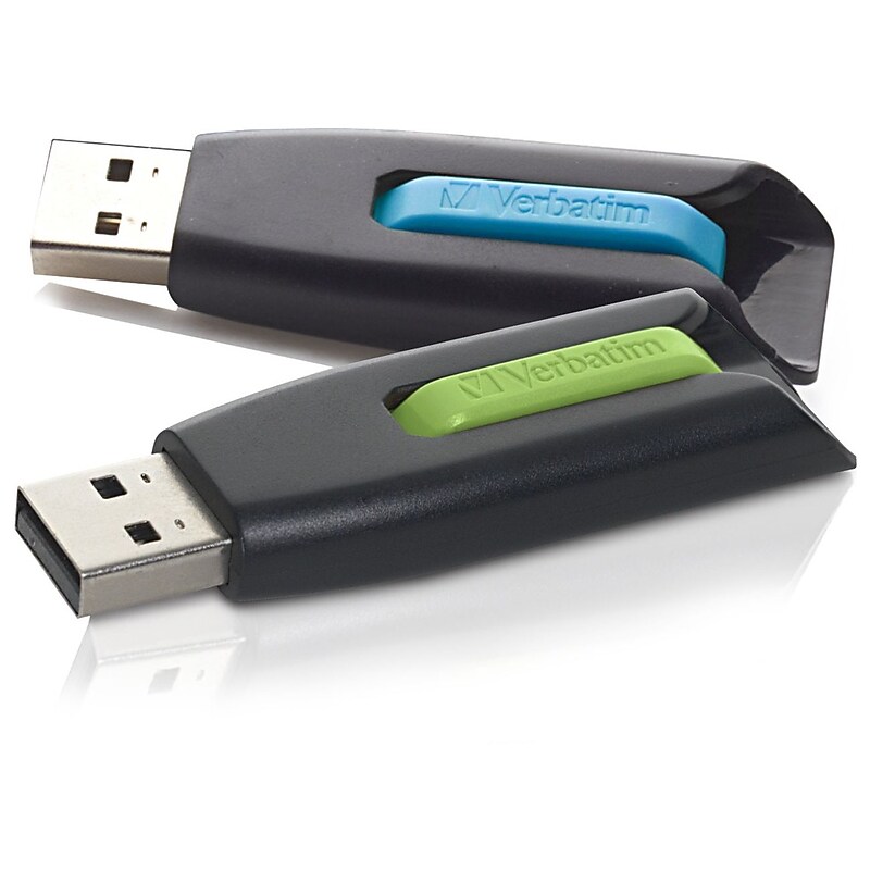 Verbatim Store 'n' Go V3 32GB USB 3.0 Type A Flash Drive, Blue/Green (99127) image 1