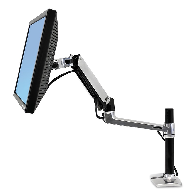 Ergotron LX Desk Arm, Up to 34" Monitor, Polished Aluminum/Black (45-295-026) image 1