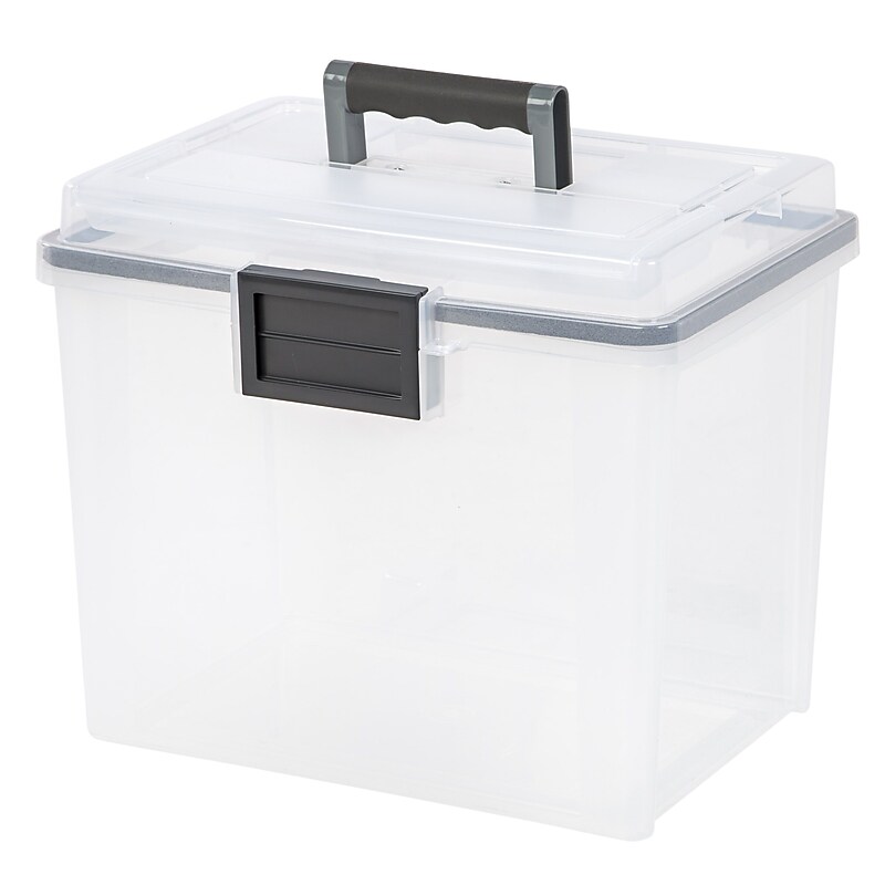 IRIS WeatherPro Portable File Box, Letter Size, Clear (110350) image 1