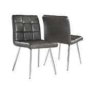 Monarch Specialties Inc. Contemporary Faux Leather Dining Chair, Gray, 2/Pack (I 1072)