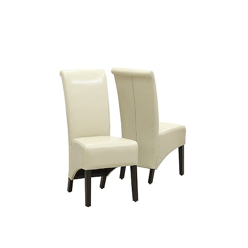 Monarch Specialties 40 H Leather Look Upholstered Dining Chair Taupe 2 Chairs I 1777tp