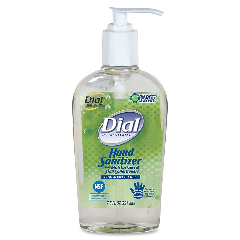 Dial Antibacterial 7.5 oz. Liquid Hand Sanitizer, Clean Scent, 12/Carton (DIA01585) image 1