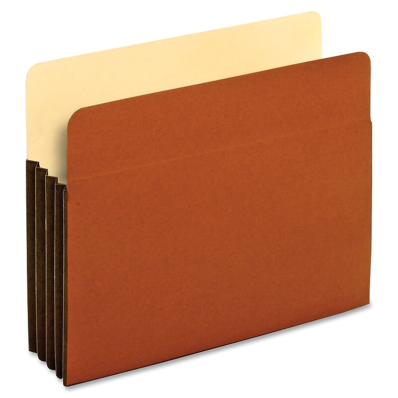 Pendaflex 10% Recycled Reinforced File Pocket, 3 1/2" Expansion, Letter Size, Brown, 10/Box (PFX63264) image 1