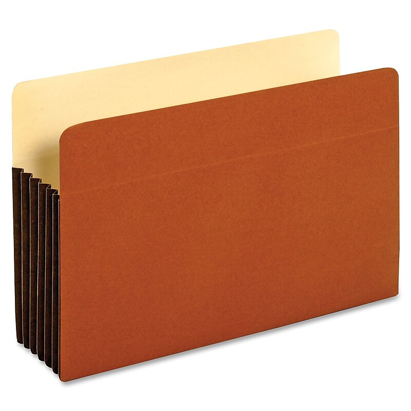 Pendaflex Reinforced File Pocket, 5 1/4" Expansion, Legal Size, Redrope, 10/Box (64274) image 1