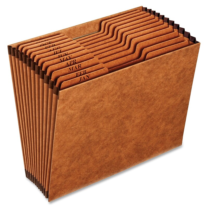 Pendaflex Accordion File, Monthly Index, 12 Pocket, Letter, Brown (R217MHD) image 1