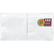 Amscan Big Party Pack Napkins, 6.5" x 6.5", White, 4/Pack, 125 Per Pack (610013.08)