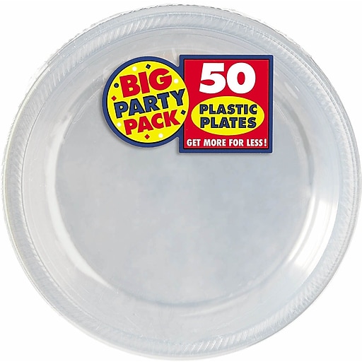 Amscan 10  25 Clear Big Party Pack  Round Plastic  Plate 2 