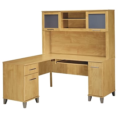 Bush Furniture Somerset 60W L Shaped Desk with Hutch