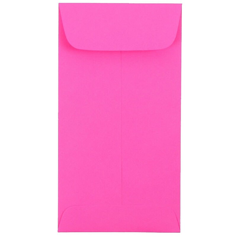 JAM Paper #7 Coin Business Colored Envelopes, 3.5 x 6.5, Ultra Fuchsia Pink, Bulk 500/Box (1526767H) image 1