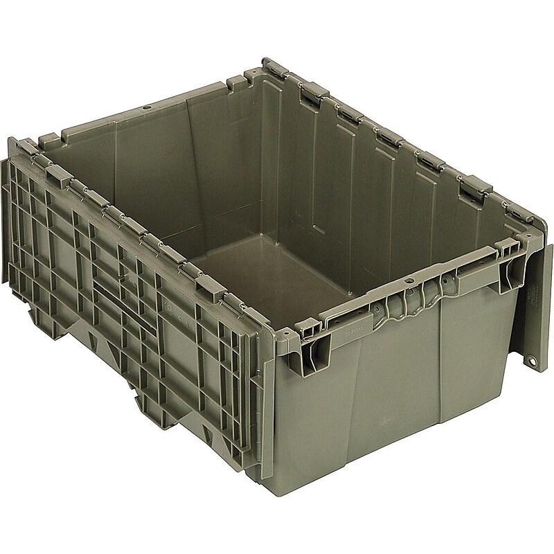 Quantum Storage Systems 36 Quart Storage Tote with Lid, Plastic, Gray (QDC2115-9) image 1