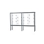 Ghent Challenger 96"W x 66"H x 16"D Floor Case, White Back, Satin Natural Finish, Aluminum Legs~#|#~m003187491_sc7