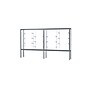 Ghent Challenger 120"W x 66"H x 16"D Floor Case, White Back, Satin Natural Finish, Aluminum Legs~#|#~m003187497_sc7