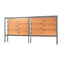 Ghent Challenger 144"W x 66"H x 16"D Floor Case, Cork Back, Satin Natural Finish, Aluminum Legs~#|#~m003187499_sc7