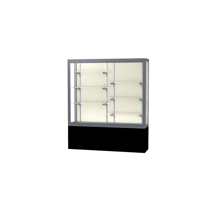 Ghent Challenger 60"W x 66"H x 16"D Floor Case, Plaque Back, Satin Natural Fin, Blk Laminate Base image 1