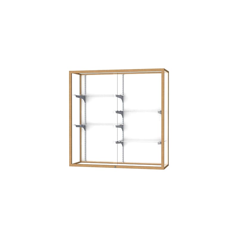 Ghent Champion 48"W x 48"H x 16"D Wall Case, White Back, Champagne Finish image 1