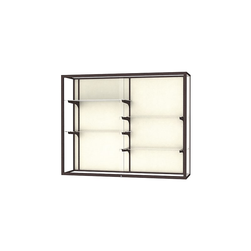 Ghent Champion 60"W x 48"H x 16"D Wall Case, Plaque Back w/ Dk. Bronze Finish image 1