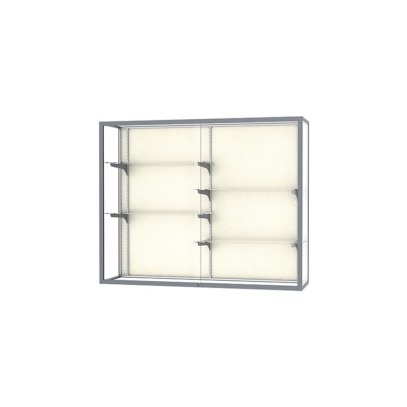 Ghent Champion 60"W x 48"H x 16"D Wall Case, Plaque Back w/ Satin Finish image 1