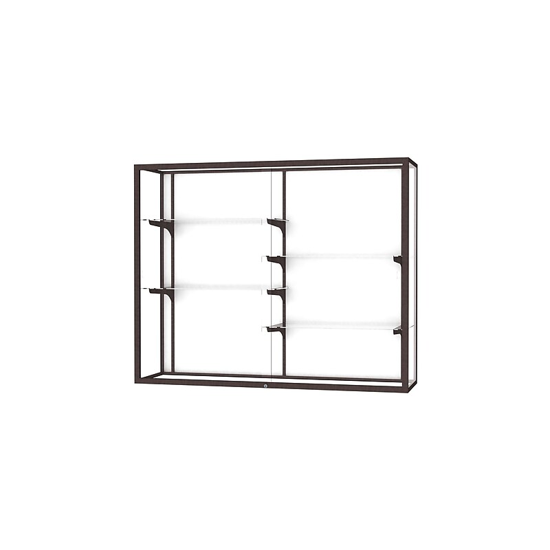Ghent Champion 60"W x 48"H x 16"D Wall Case, White Back w/ Dk. Bronze Finish image 1