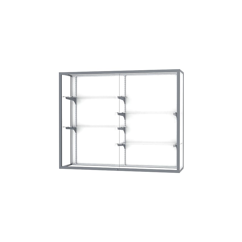 Ghent Champion 60"W x 48"H x 16"D Wall Case, White Back w/ Satin Finish image 1