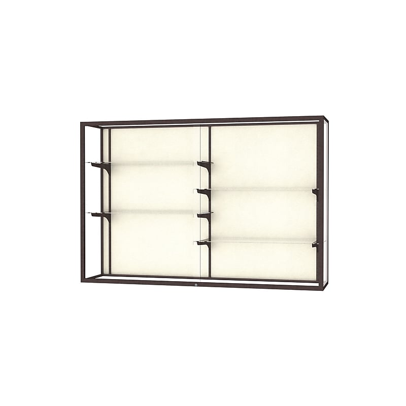 Ghent Champion 72"W x 48"H x 16"D Wall Case, Plaque Back w/ Dk. Bronze Finish image 1
