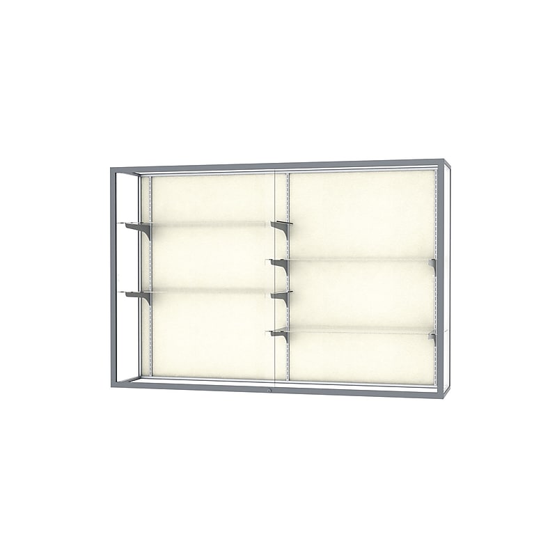 Ghent Champion 72"W x 48"H x 16"D Wall Case, Plaque Back w/ Satin Finish image 1