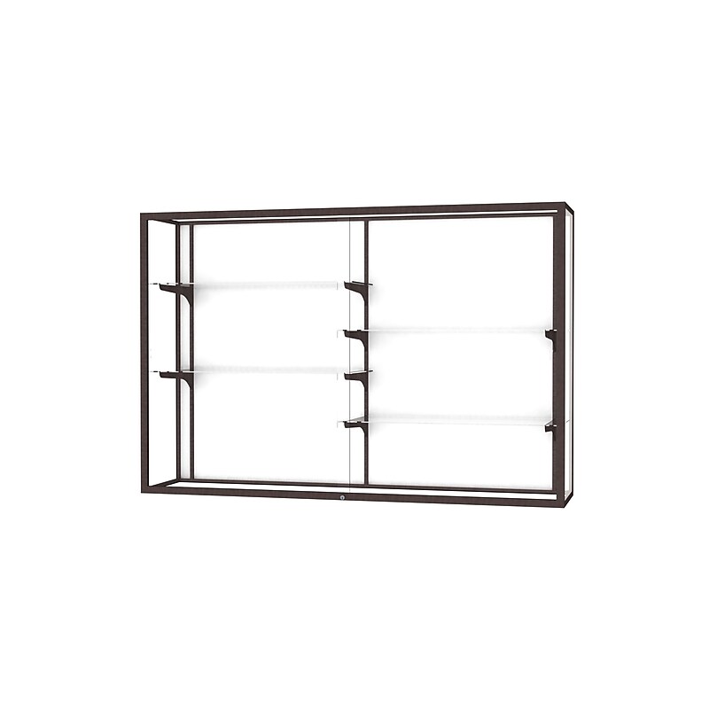 Ghent Champion 72"W x 48"H x 16"D Wall Case, White Back w/ Dk. Bronze Finish image 1