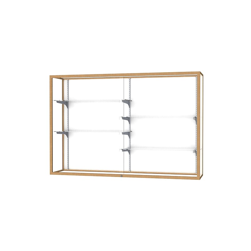 Ghent Champion 72"W x 48"H x 16"D Wall Case, White Back, Champagne Finish image 1