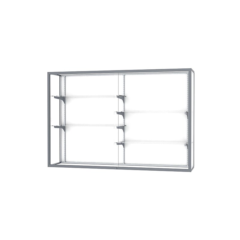 Ghent Champion 72"W x 48"H x 16"D Wall Case, White Back w/ Satin Finish image 1