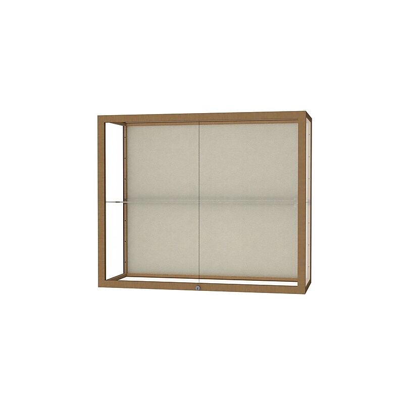 Ghent Champion 36"W x 30"H x 14"D Wall Case, Plaque Back, Champagne Finish image 1