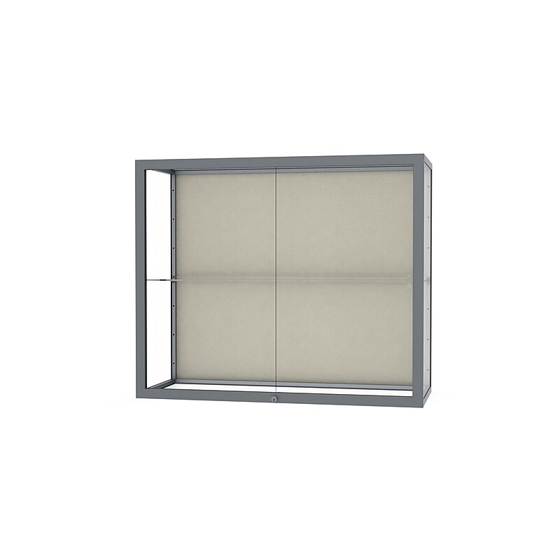 Ghent Champion 36"W x 30"H x 14"D Wall Case, Plaque Back, Satin Finish image 1