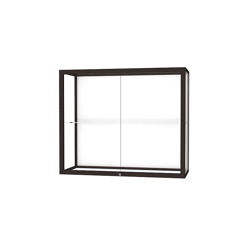Ghent Champion 36"W x 30"H x 14"D Wall Case, White Back, Dk. Bronze Finish image 1