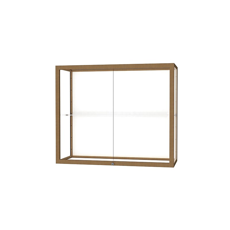Ghent Champion 36"W x 30"H x 14"D Wall Case, White Back, Champagne Finish image 1