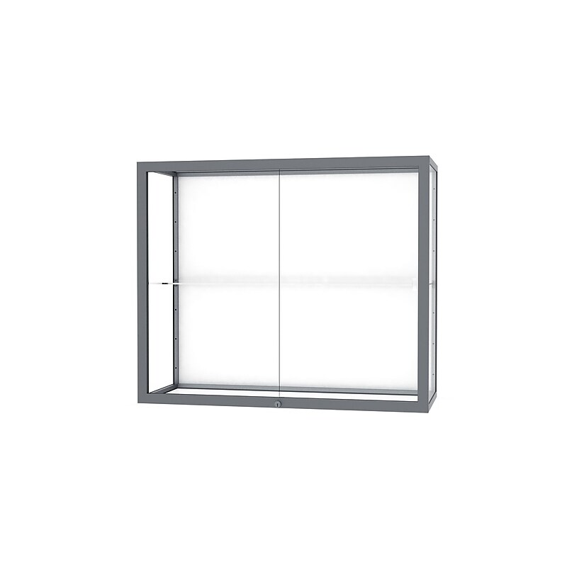 Ghent Champion 36"W x 30"H x 14"D Wall Case, White Back, Satin Finish image 1