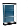 Ghent Edge 48"W x 76"H x 20"D Lighted Floor Case, 6" base, Blue Steel Back, Satin Fin, Black Base~#|#~m003187735_sc7