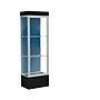 Ghent Edge 24"W x 76"H x 20"D Lighted Floor Case, 12" base, Blue Steel Back, Satin Fin, Black Base~#|#~m003187835_sc7