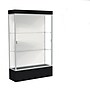 Ghent Edge 48"W x 76"H x 20"D Lighted Floor Case, 12" base, White Back, Satin Finish, Black Base~#|#~m003188015_sc7