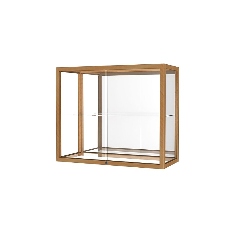 Ghent Heirloom 36"W x 30"H x 14"D Wall or Top Case, Mirror Back, Honey Maple Finish image 1