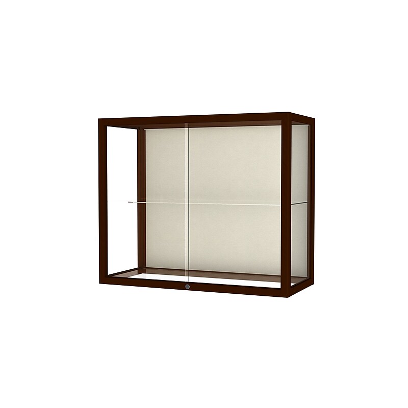 Ghent Heirloom 36"W x 30"H x 14"D Wall or Top Case, Plaque Back, Cordovan Finish image 1