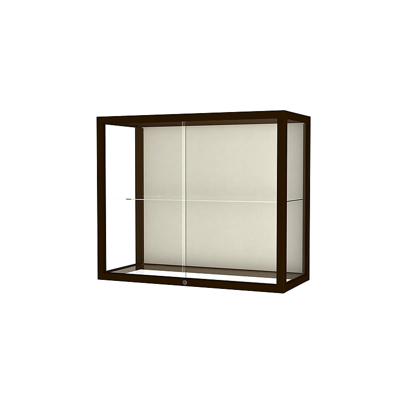 Ghent Heirloom 36"W x 30"H x 14"D Wall or Top Case, Plaque Back, Danish Walnut Finish image 1
