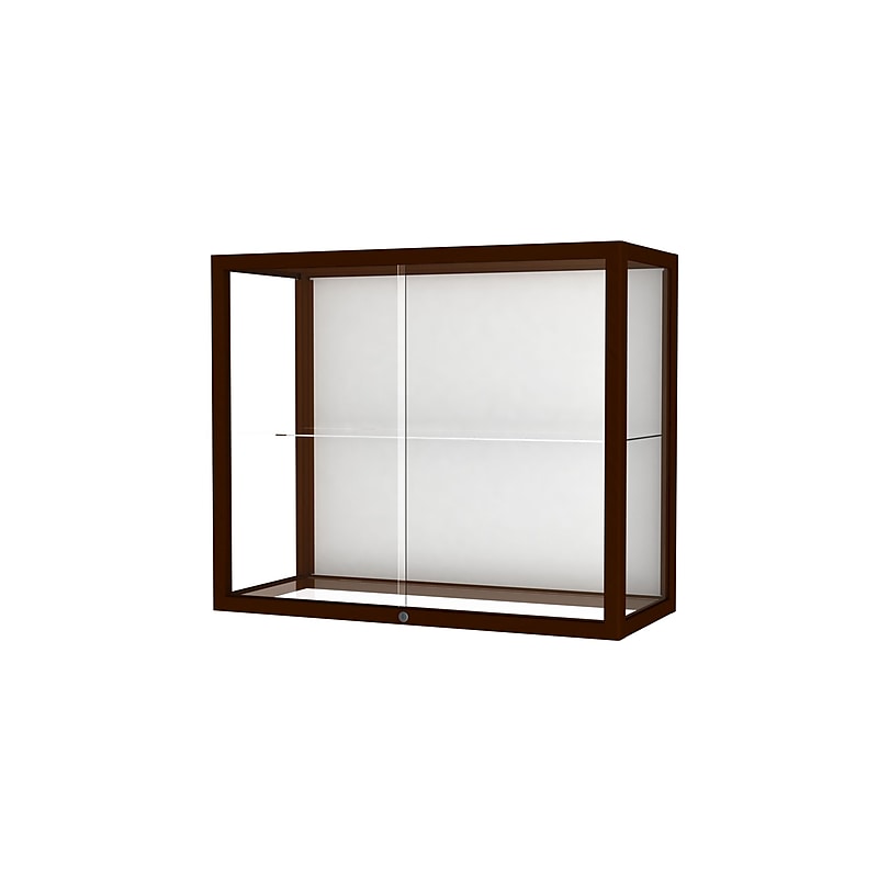 Ghent Heirloom 36"W x 30"H x 14"D Wall or Top Case, White Back, Cordovan Finish image 1