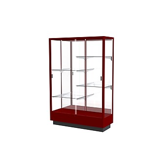 Waddell Heritage 48"W x 70"H x 18"D Floor Case, Mirror Back, Hardwood Cordovan Finish