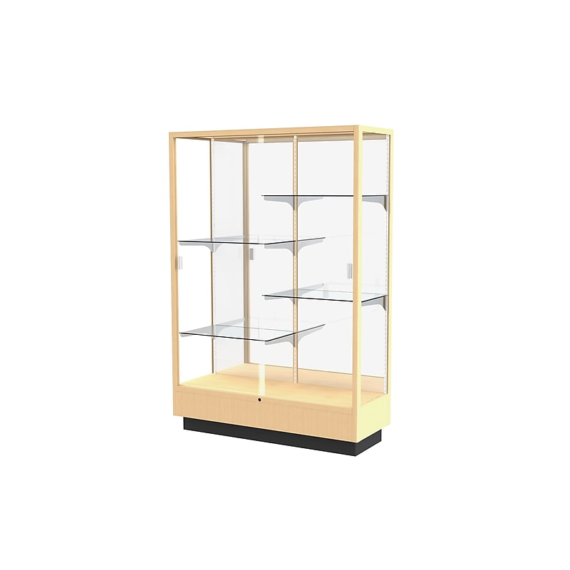 Ghent Heritage 48"W x 70"H x 18"D Floor Case, Mirror Back, Hardwood Honey Finish image 1