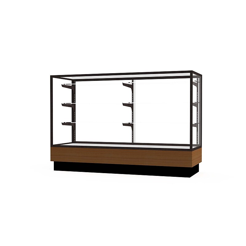 Ghent Merchandiser 60"W x 40"H x 20"D Counter Case, Dk. Bronze Finish, Lt. Oak Base image 1