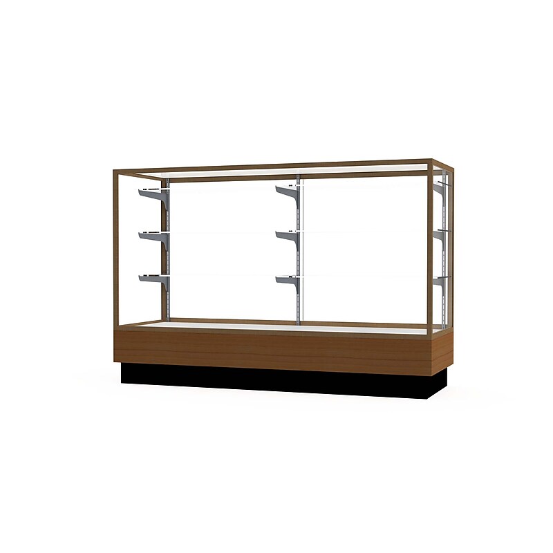 Ghent Merchandiser 60"W x 40"H x 20"D Counter Case, Champagne Finish, Lt. Oak Base image 1