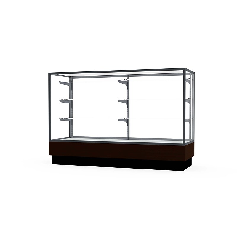 Ghent Merchandiser 60"W x 40"H x 20"D Counter Case, Satin Finish, Walnut Base image 1
