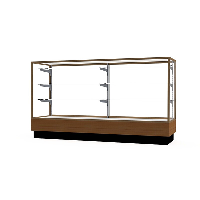 Ghent Merchandiser 72"W x 40"H x 20"D Counter Case, Champagne Finish, Lt. Oak Base image 1