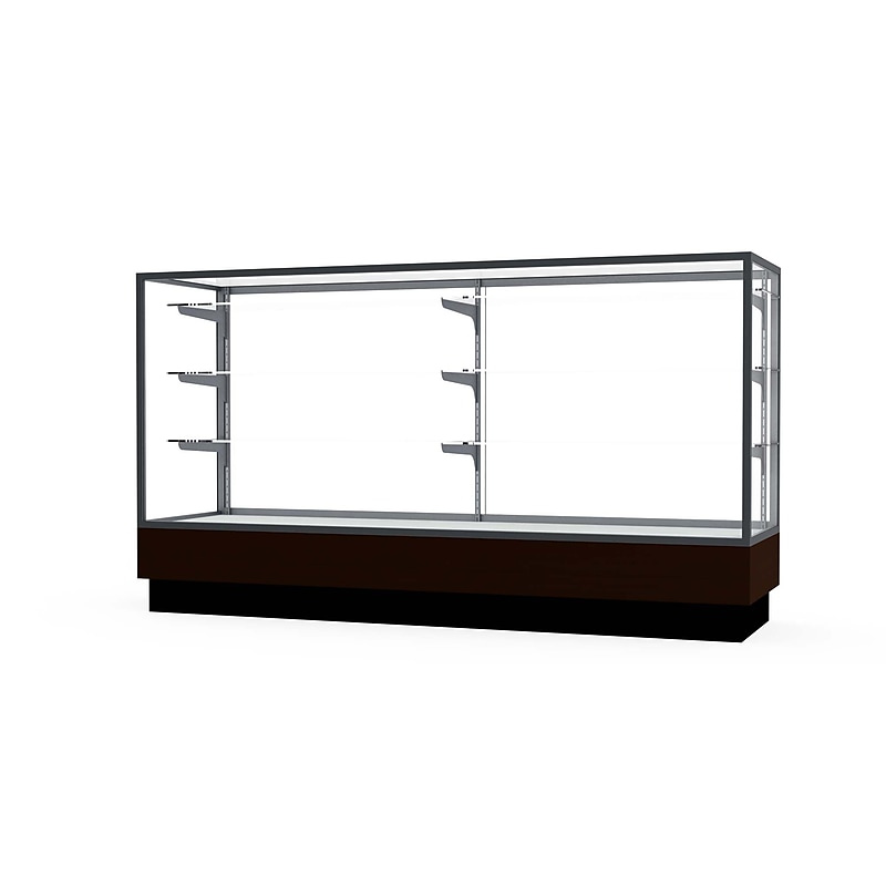 Ghent Merchandiser 72"W x 40"H x 20"D Counter Case, Satin Finish, Walnut Base image 1