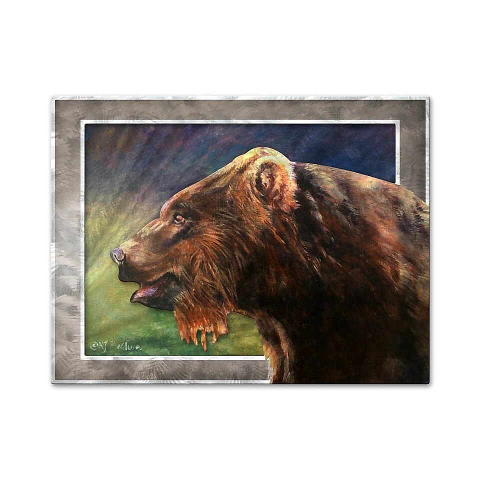 All My Walls Red Griz by Nancy Jean Busse Painting Print Plaque
